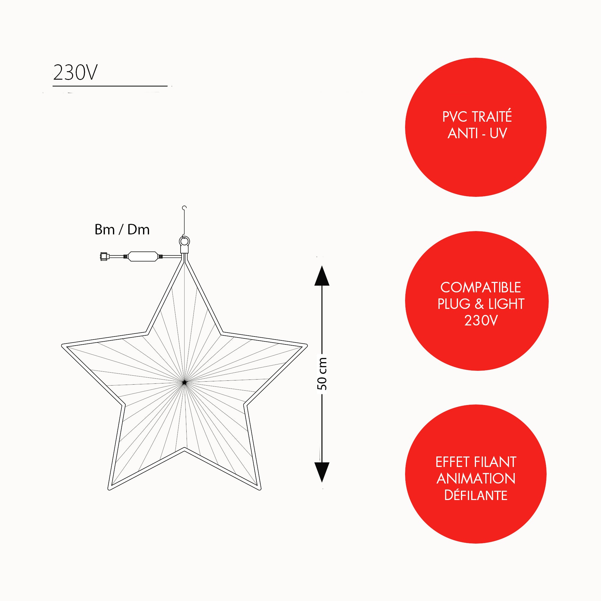 Étoile Stelly animée - 230V